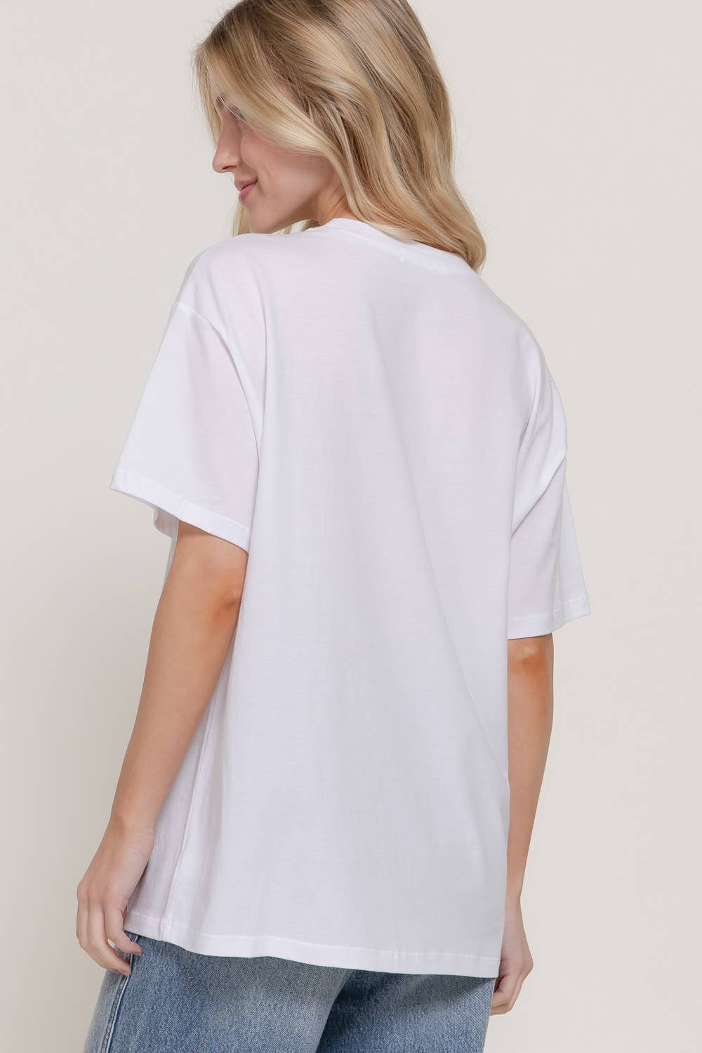 Short Sleeve Crew Neck Printed Oversized Tee