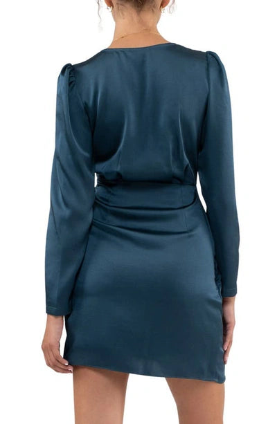 Satin Surplice Wrap Dress