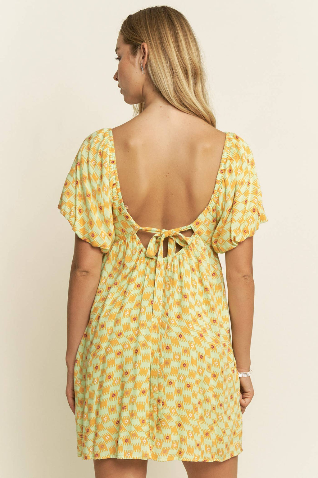 PUFF SLEEVE MINI DRESS