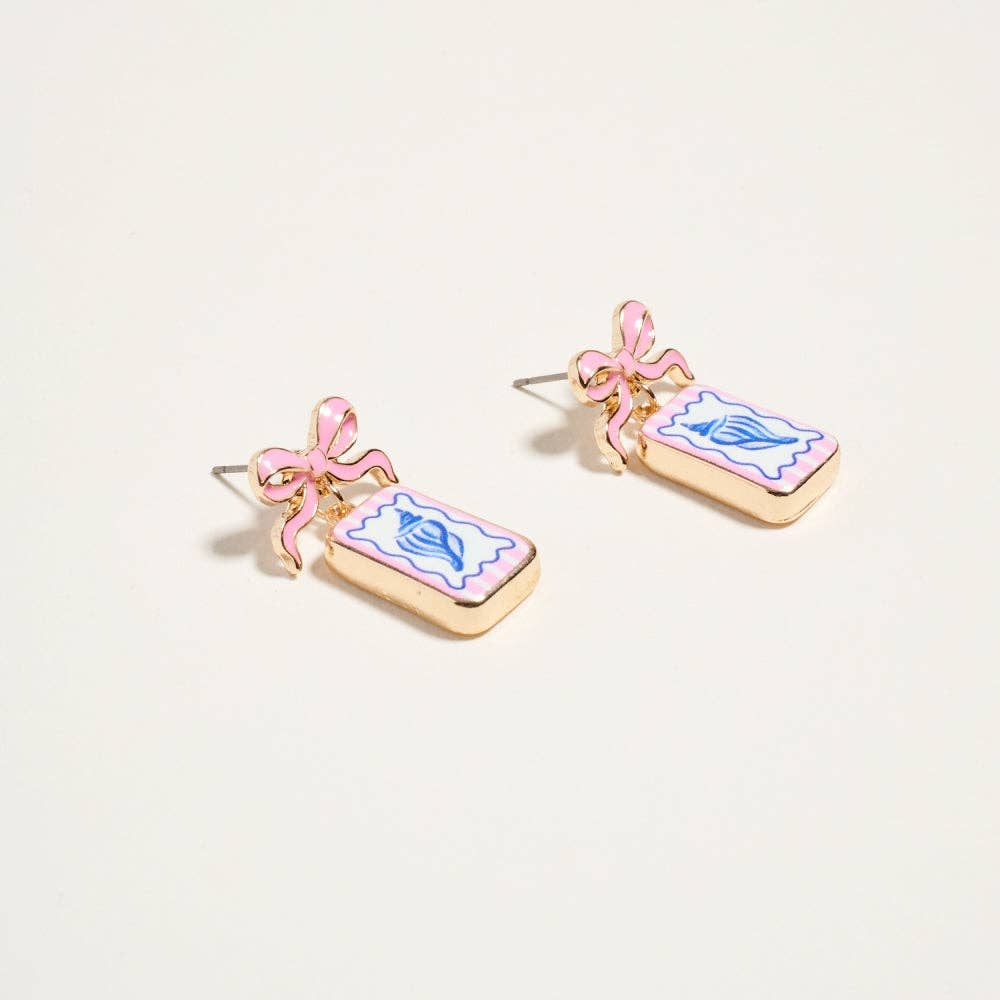 Mediterranean Coastal Beach Themed Enamel Earrings