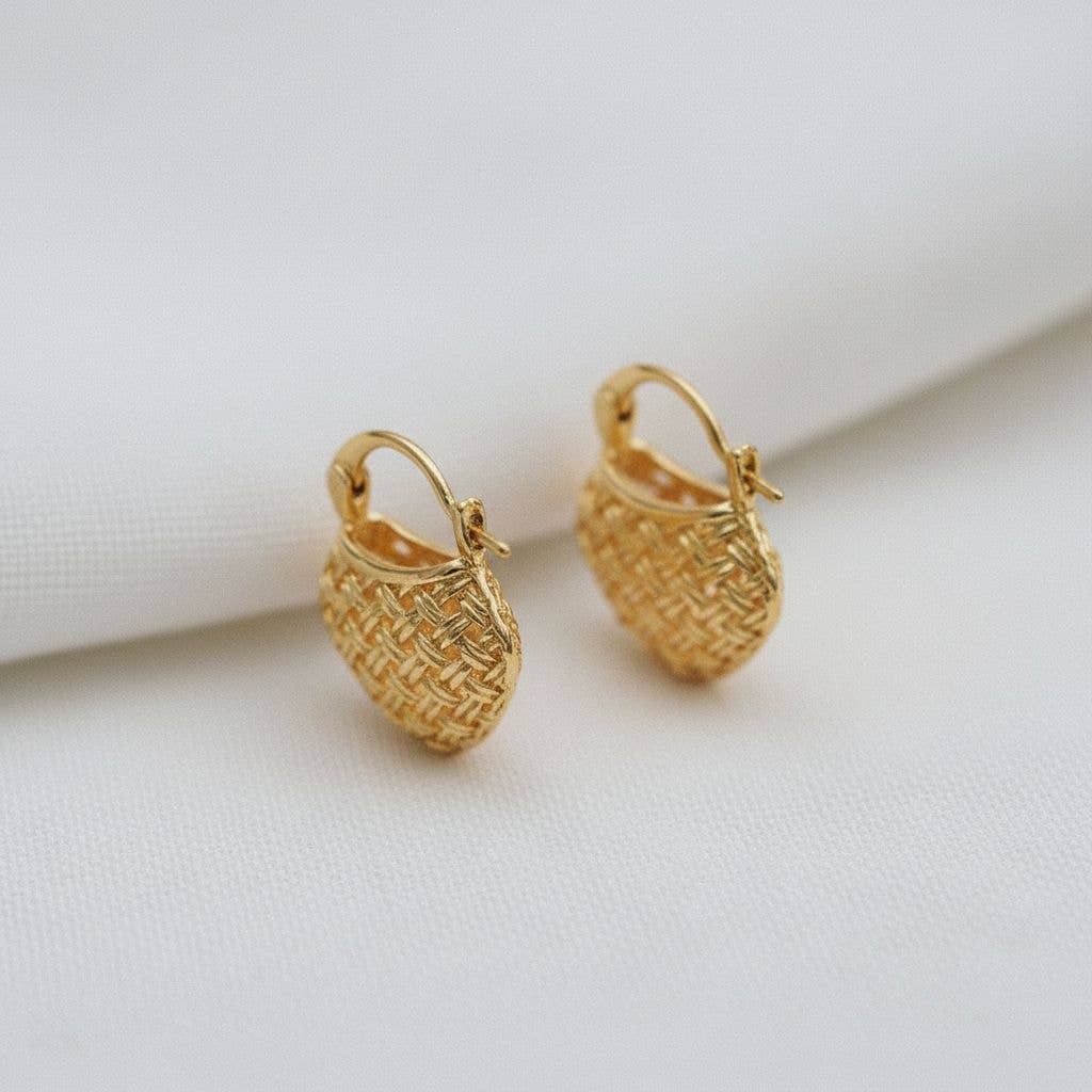 Artisan Woven Bag-Inspired Drop Earrings