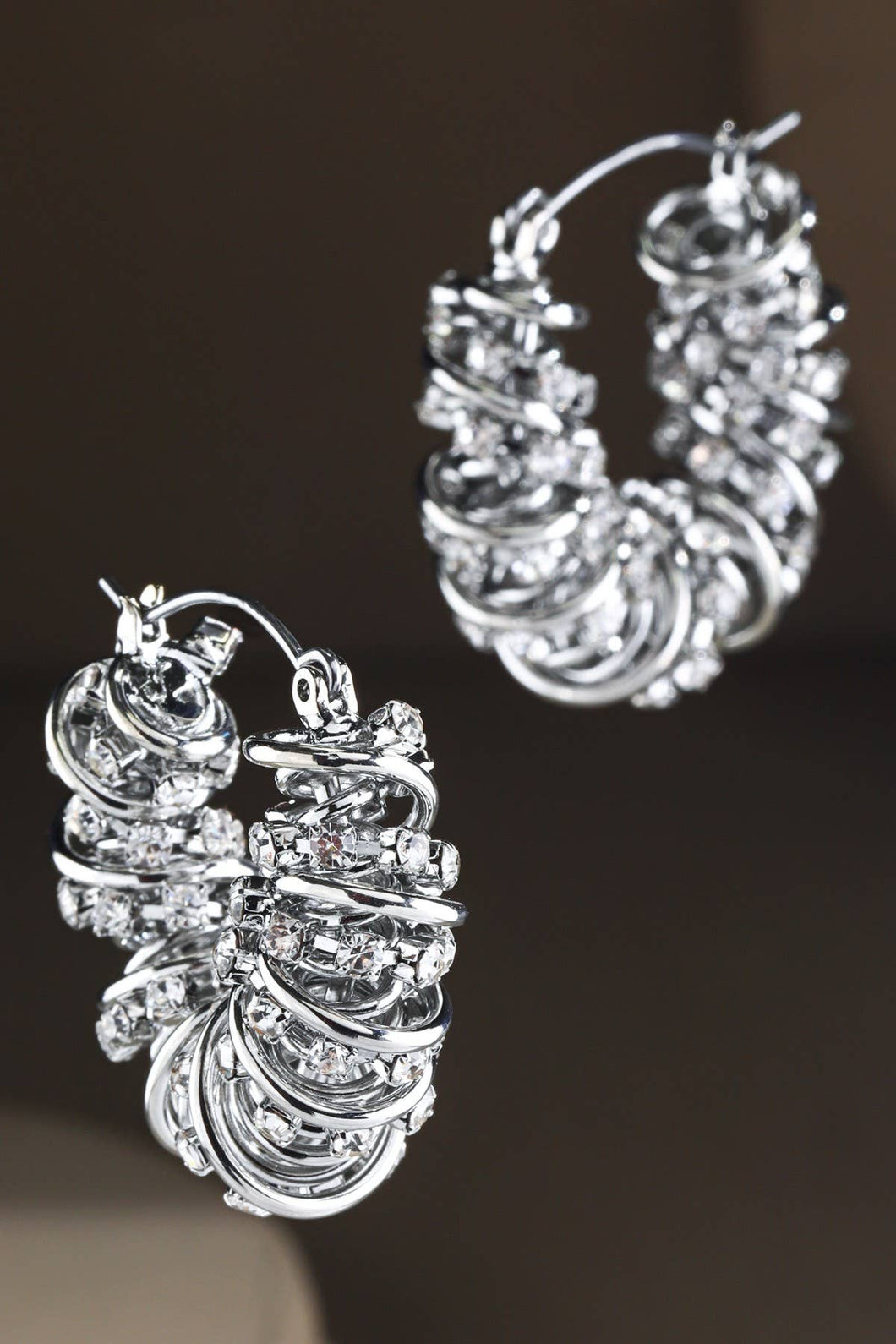 Small Hoop Earring With Rhinestones