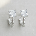 Pave Zircon Textured C-Hoop Earrings