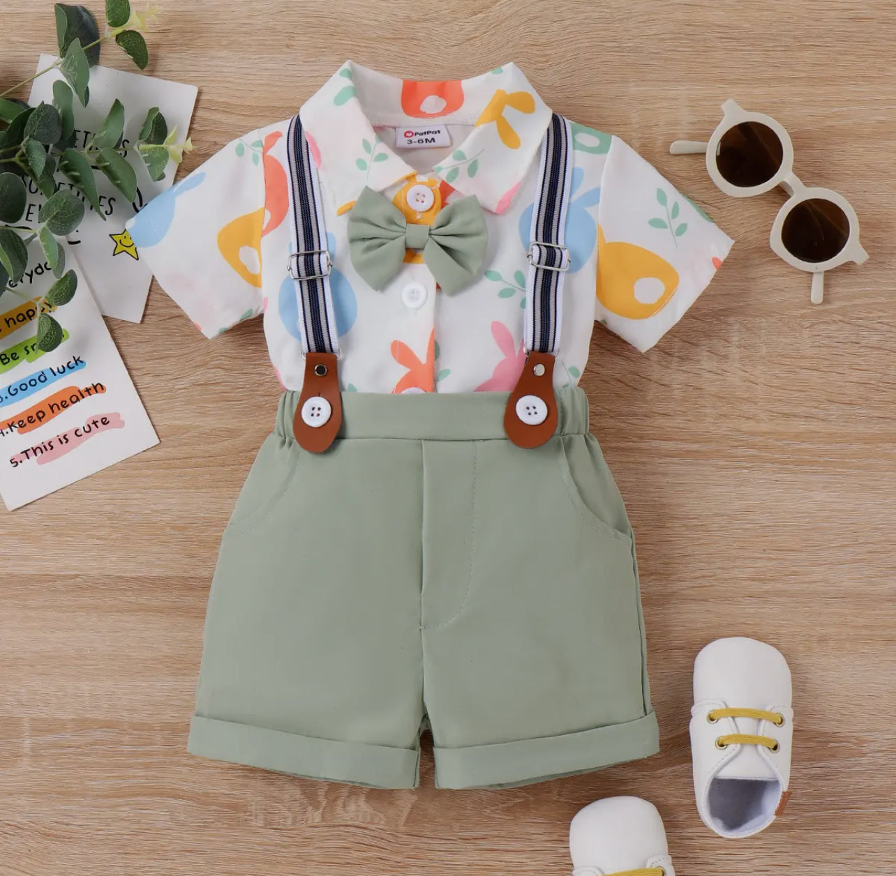 Boys Bunny Print Set