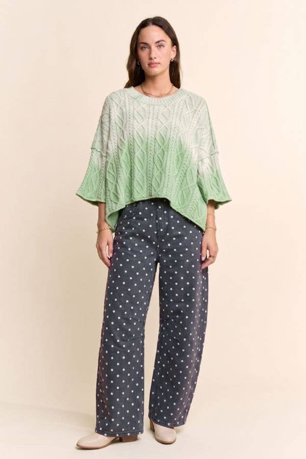 High-Waist Polka Dot Barrel Pants