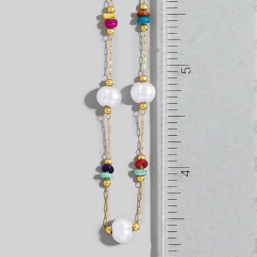 Dainty Chain Bead Station Necklace
