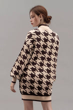 Load image into Gallery viewer, MOCK NECK HOUNDSTOOTH SWEATER DRESS