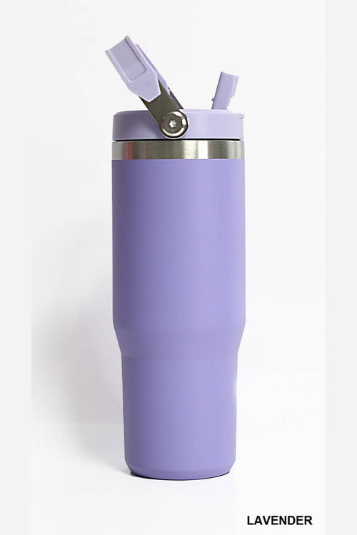 30OZ STAINLESS STEEL FLIP STRAW TUMBLER