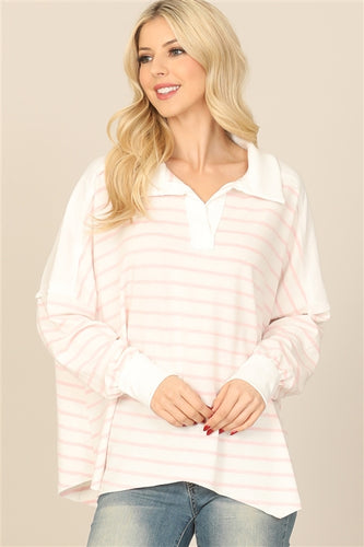 Pink Striped Color Top