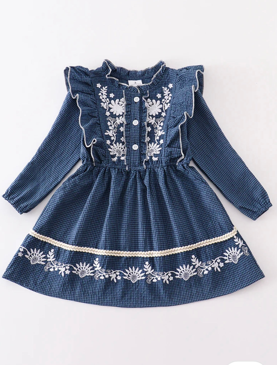 Navy Plaid Dress