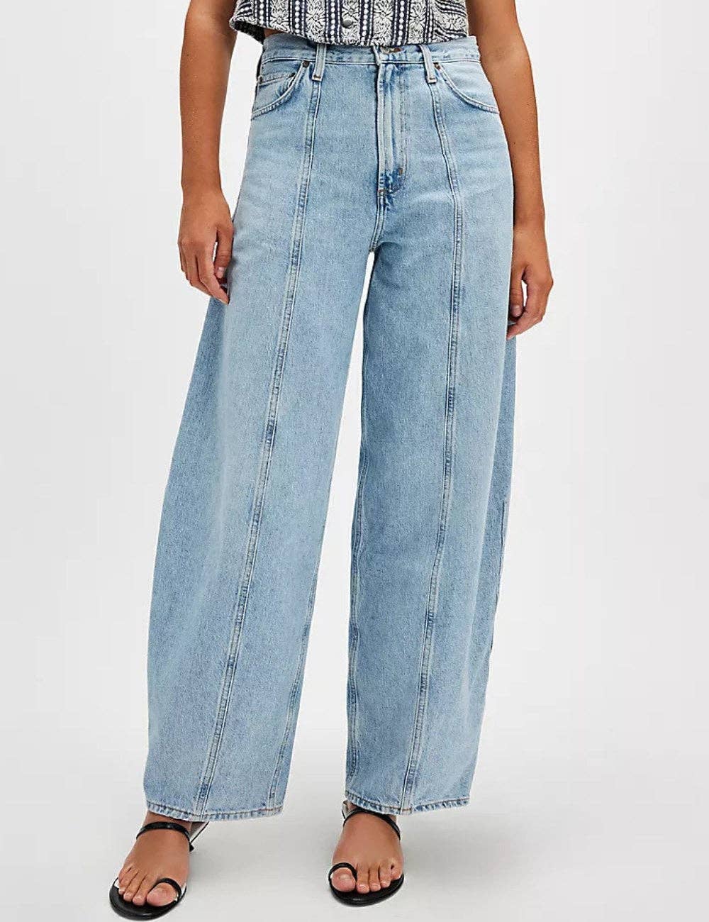 High Waist Denim Pant Washed Loose Jeans