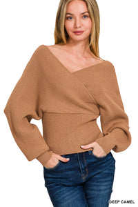 Cross Wrap Pullover Sweater