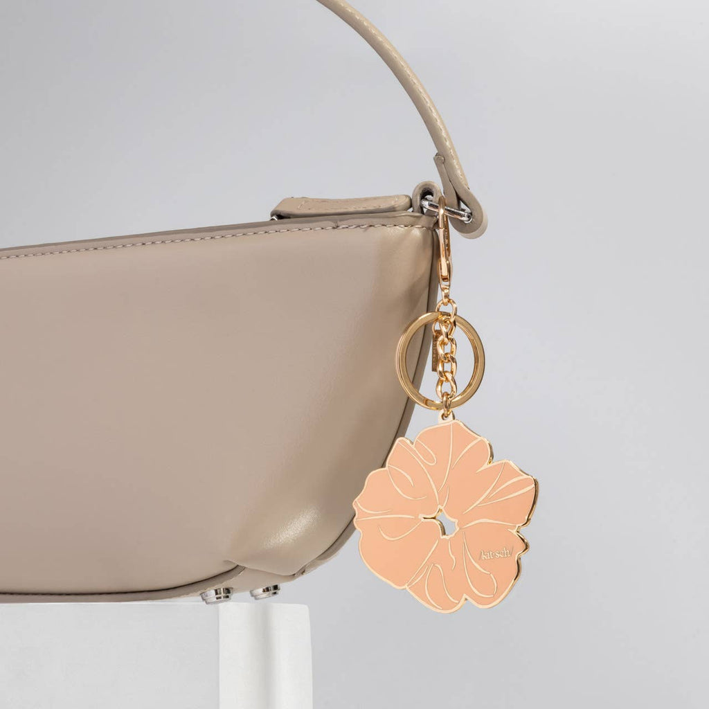 Metal Enamel Keychain Scrunchie - Terracotta