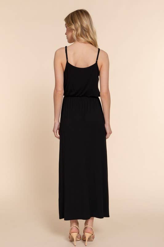 Waist Elastic Midi Cami Knit Dress
