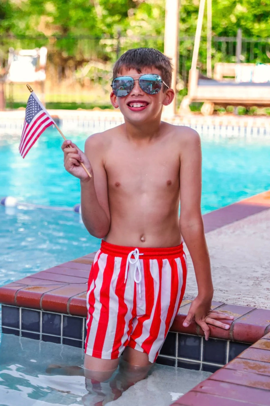 Boys Set Sail Swim Trunks