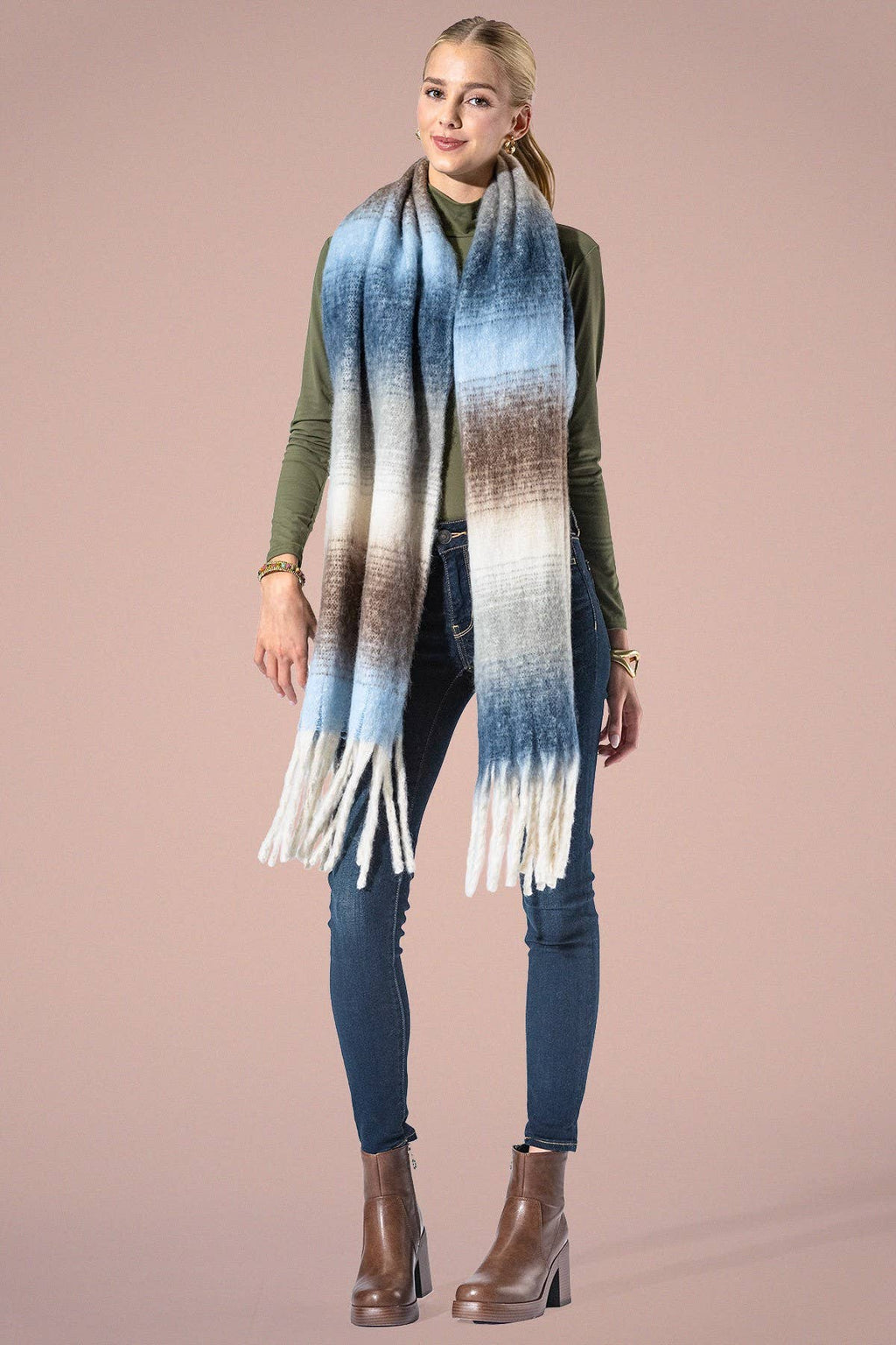 Yarn-dyed Fringe Scarf