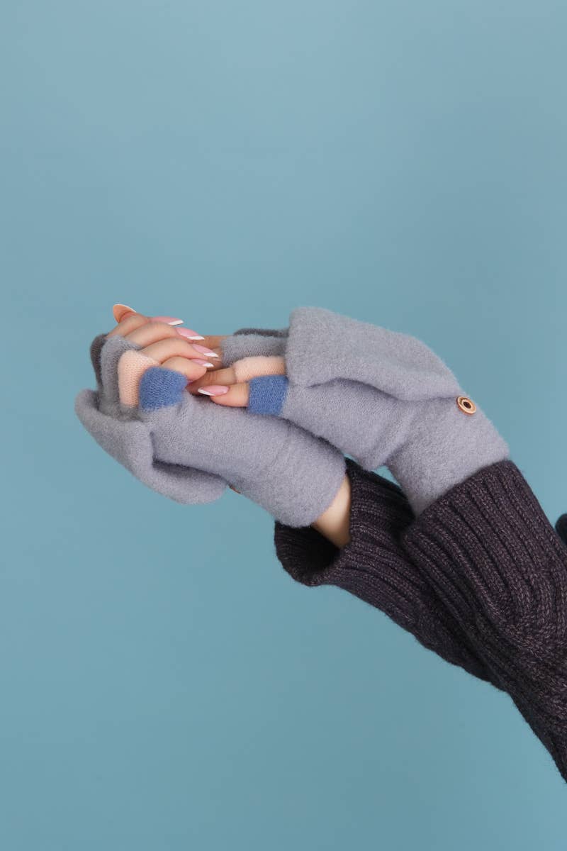 Rainbow Tip Convertible Gloves - Cute Winter Accessory
