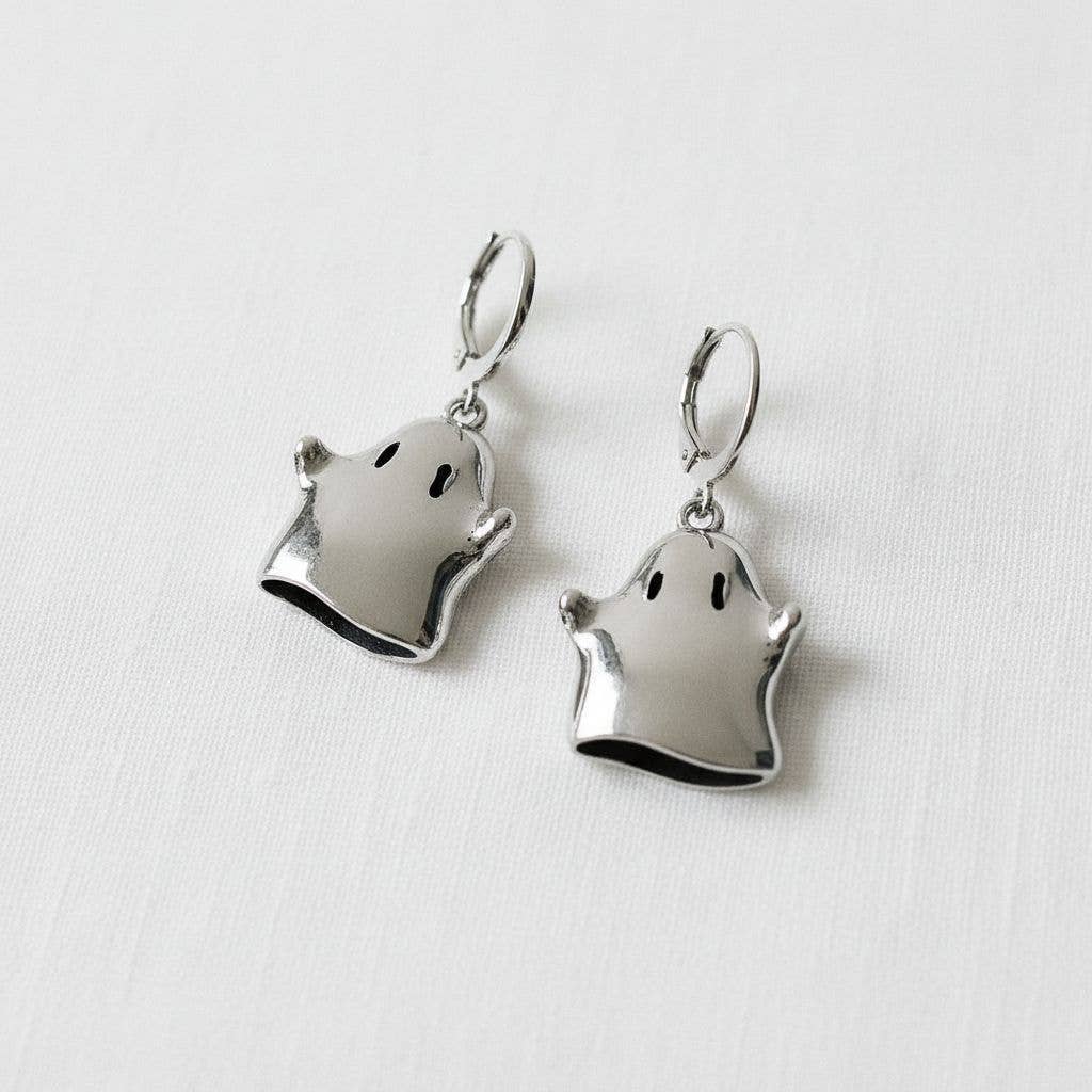 Playful Ghost-Themed Drop Earrings
