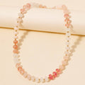 Round Stone Beaded Necklace