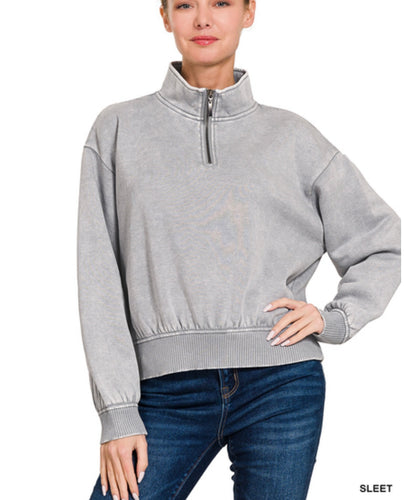 Grey Half Zip Sweatshirt