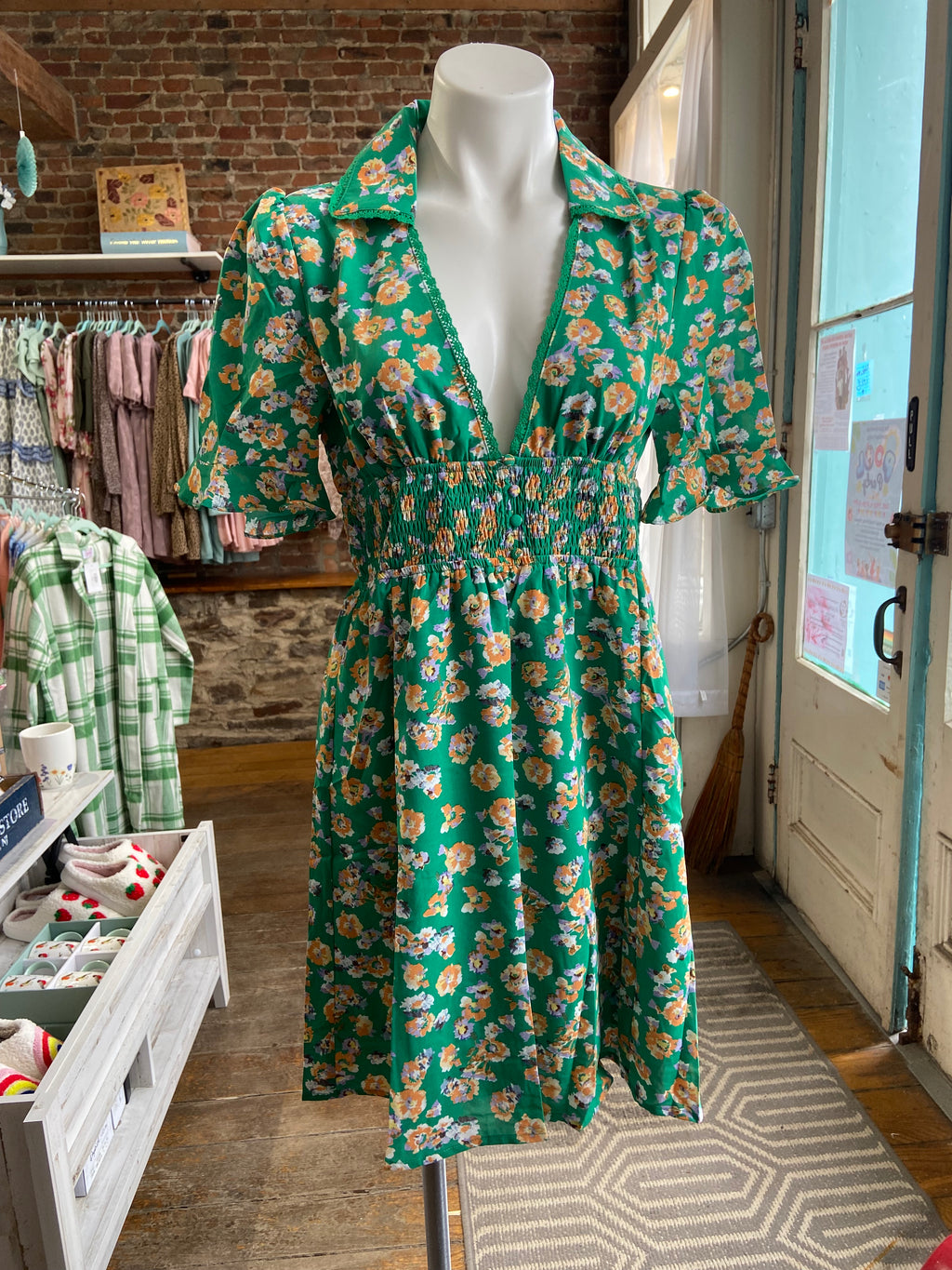 Green Floral Dress