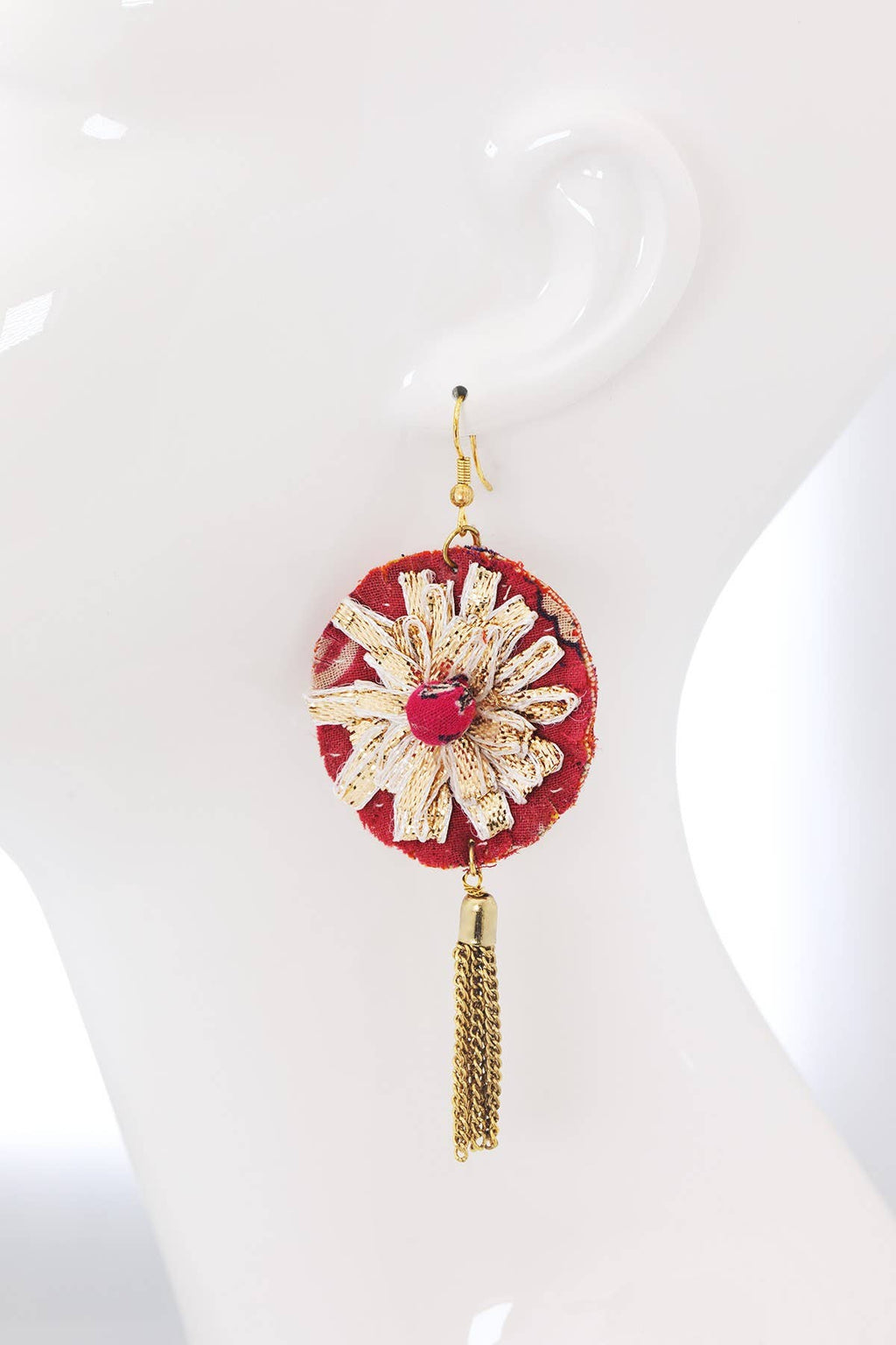 Handmade Sunflower Drop Earrings