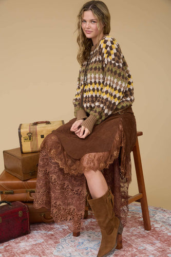 MULTICOLOR KNIT CREWNECK PULLOVER SWEATER