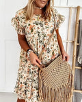 Cream Floral Dress