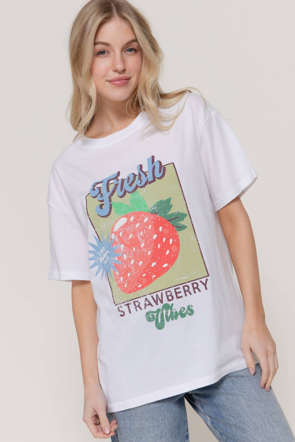 Short Sleeve Crew Neck Printed Oversized Tee