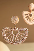 Rattan Knitted Half Moon Drop Earring