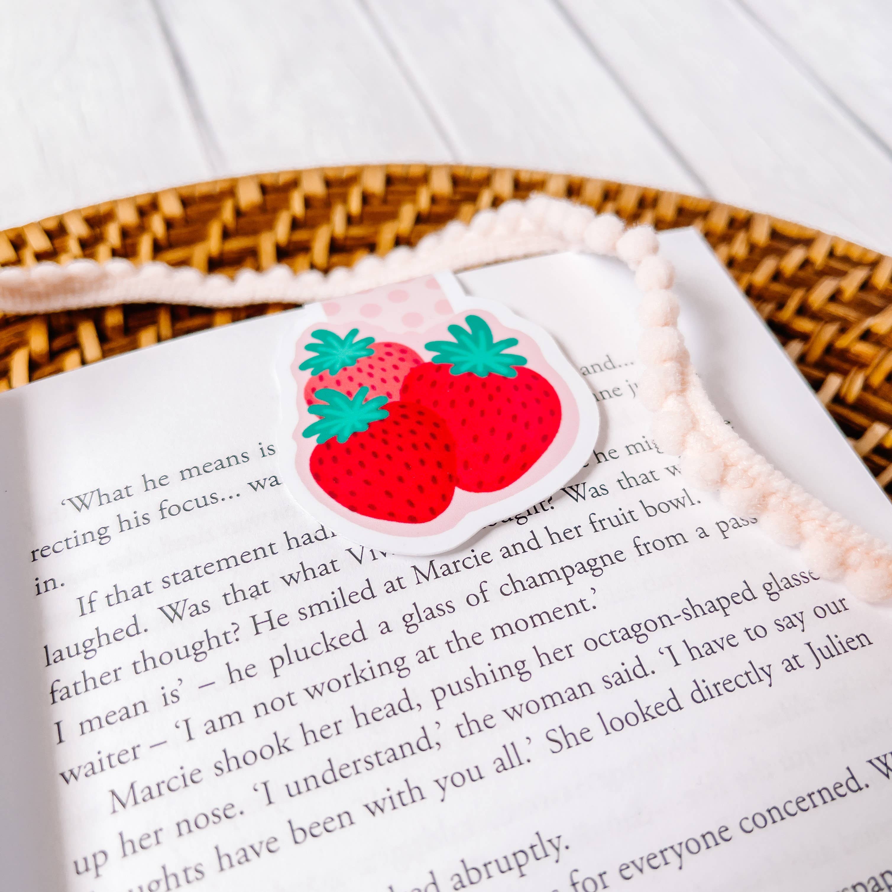 Strawberry Magnetic Bookmark