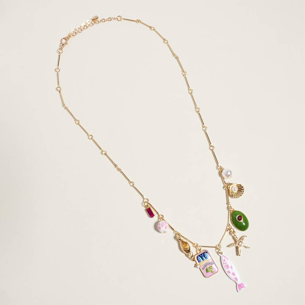 Mediterranean Coastal Charm Station Necklace