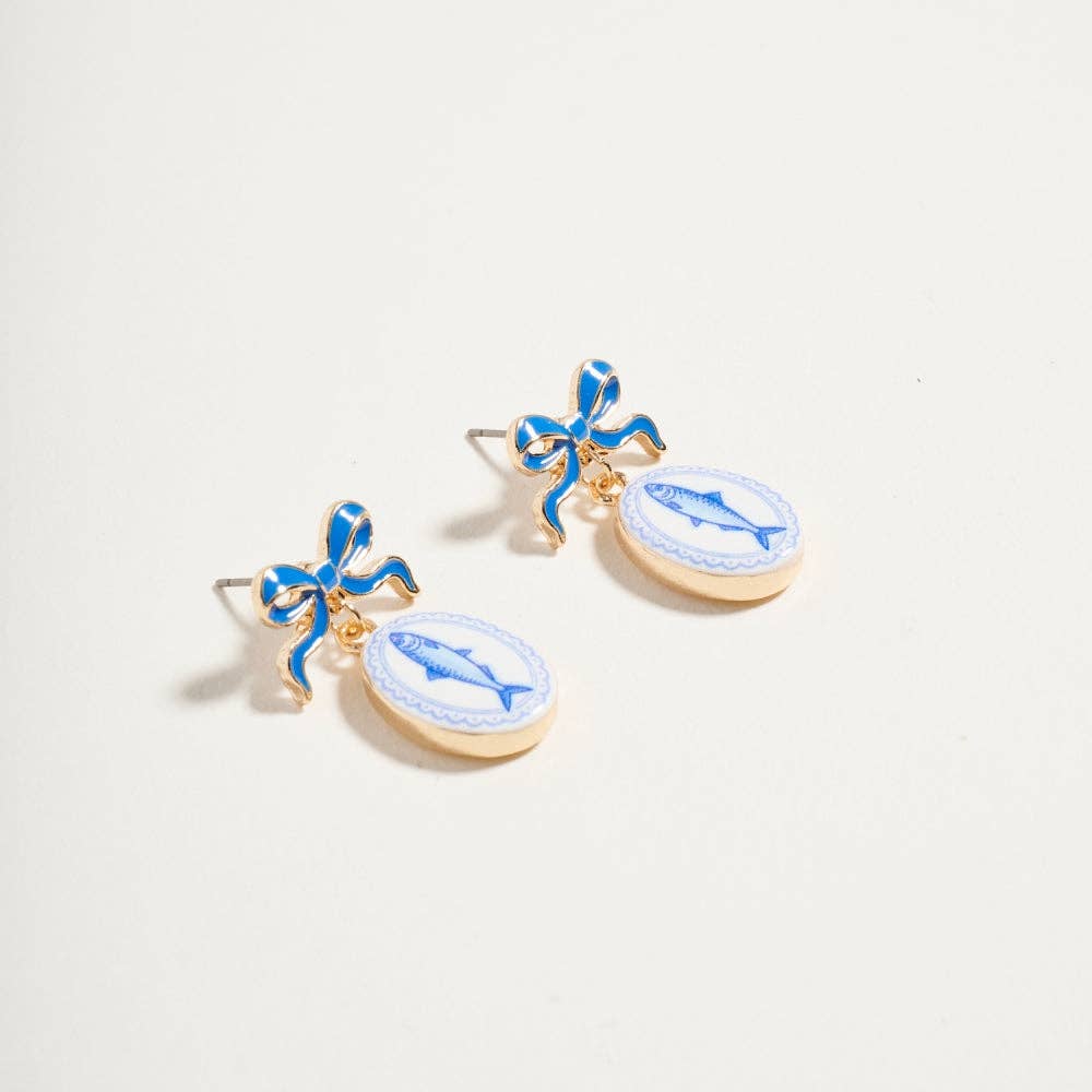 Mediterranean Coastal Beach Themed Enamel Earrings