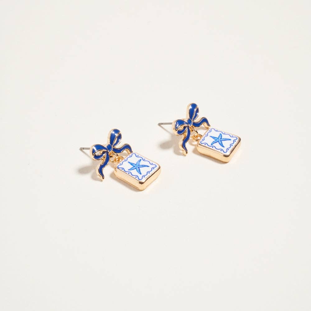 Mediterranean Coastal Beach Themed Enamel Earrings
