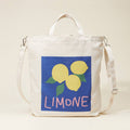 Limone Printed Top Handle Canvas Bag / Crossbody Bag
