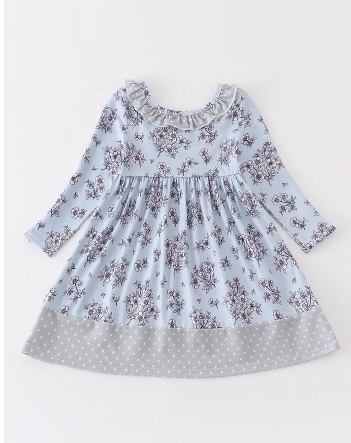 Blue Floral Print Dress