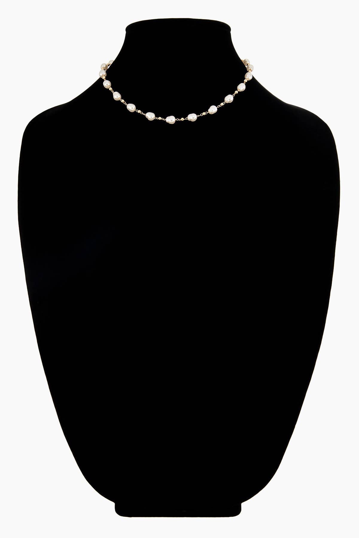 Baroque Pearl Station Necklace