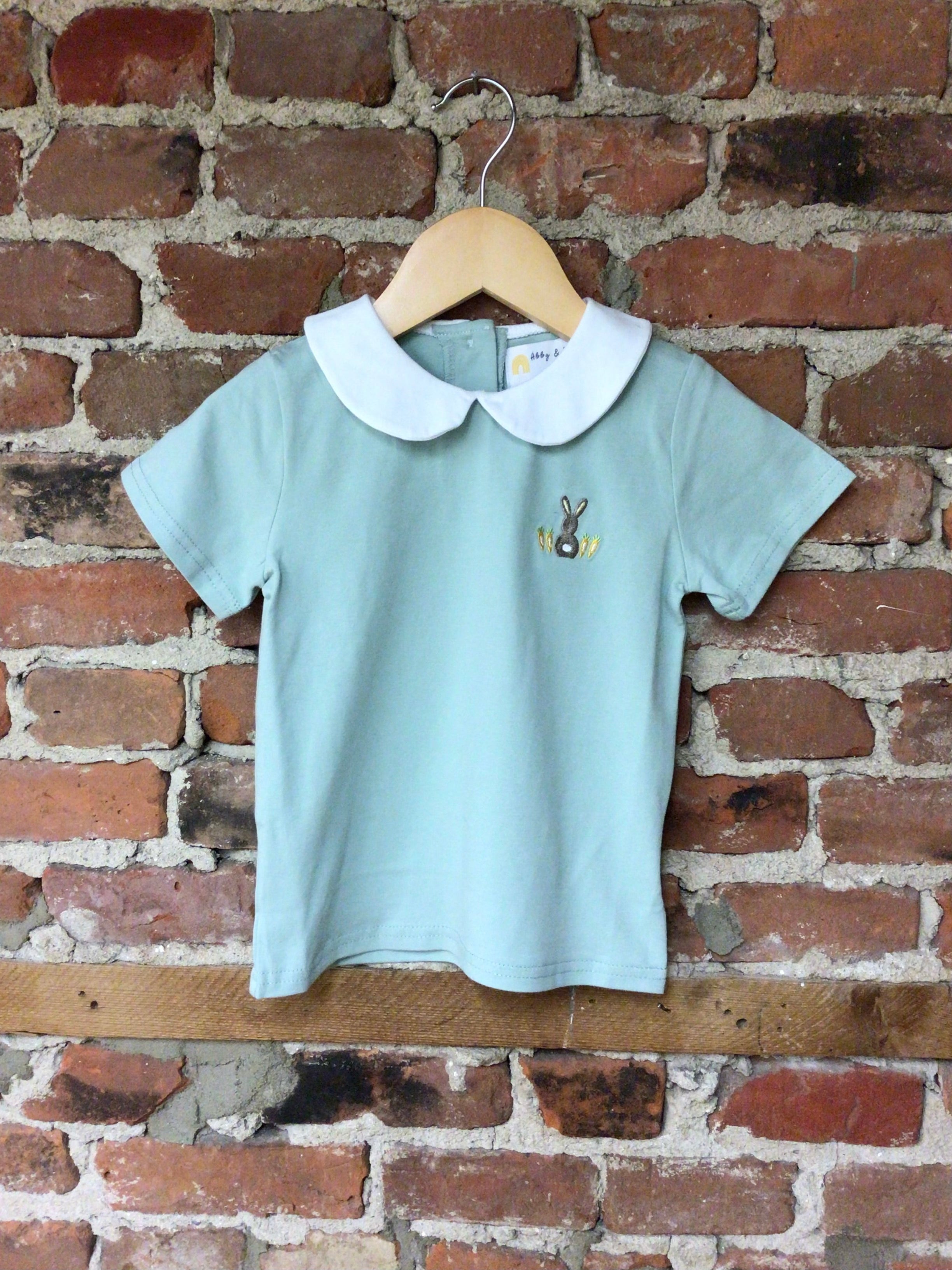 Boys Sage Collared Bunny Top