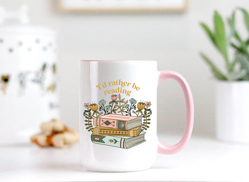 Book Stack Ceramic Mug, Reading Mug