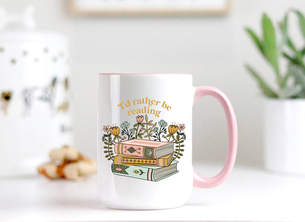 Book Stack Ceramic Mug, Reading Mug