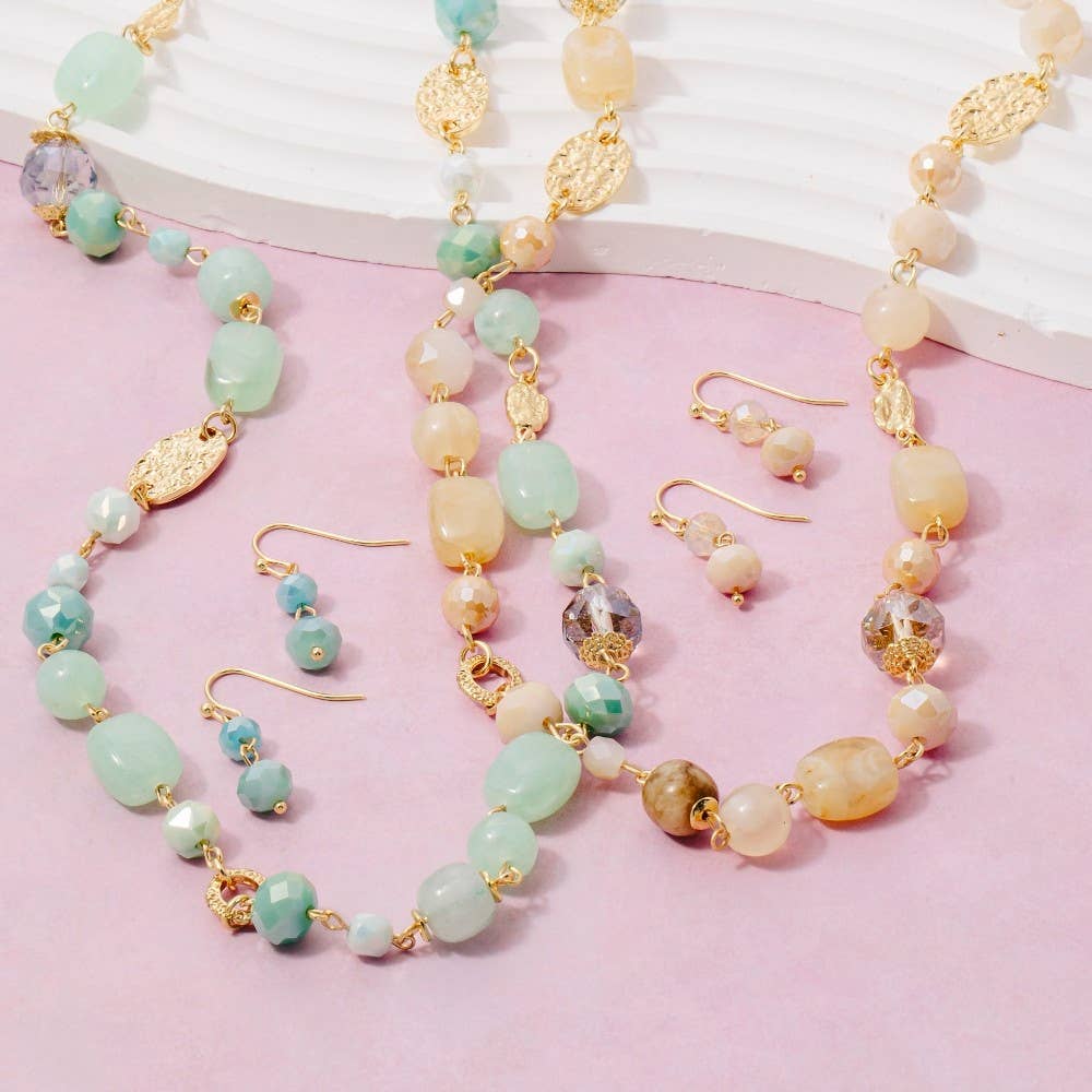 Assorted Stone Resin Beads Necklace Set
