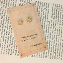 Load image into Gallery viewer, Literary Quote Sun Post Earrings