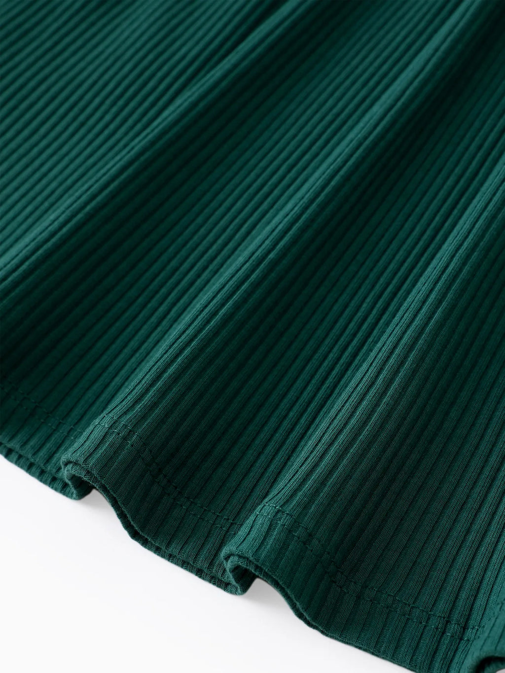 Green Ribbed Knit Dress