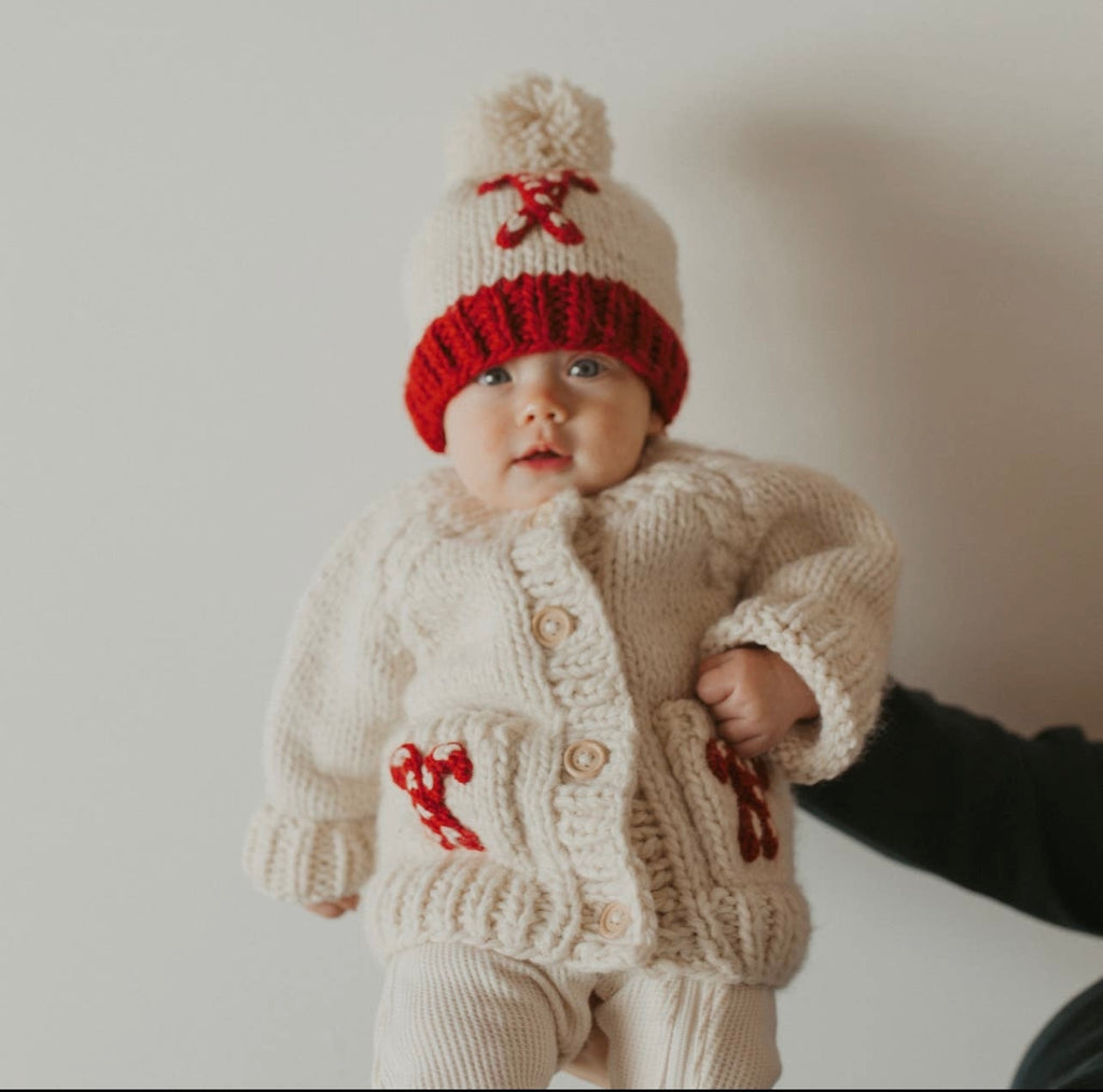 Hand Knit Candy Cane Sweater