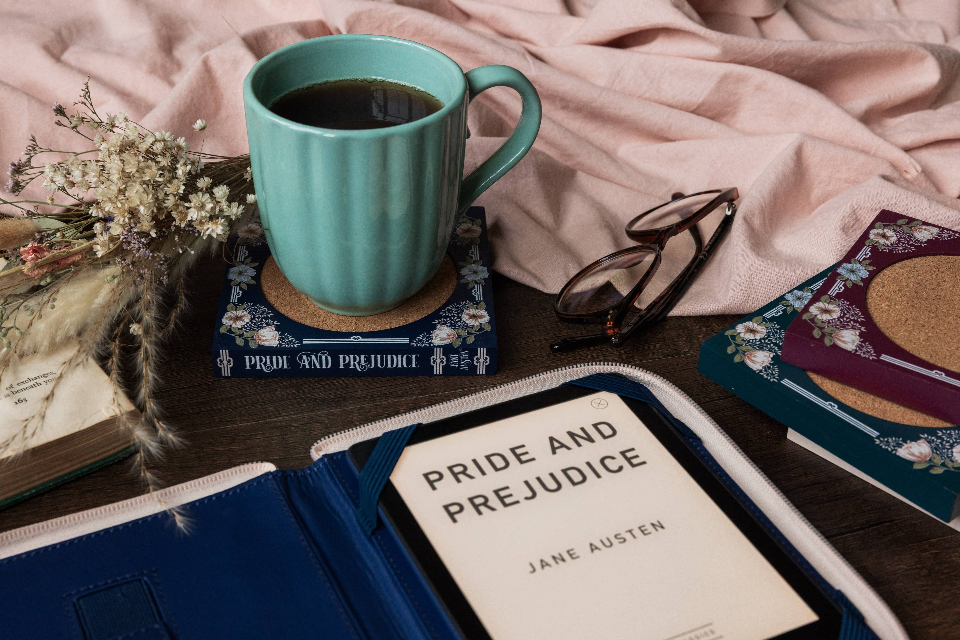 Book Coaster Set, Jane Austen