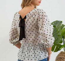 Load image into Gallery viewer, Polka Dot Top with Bow