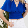 Flounce Sleeve Wrap Top