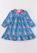 Blue Music Fan Pajama Dress