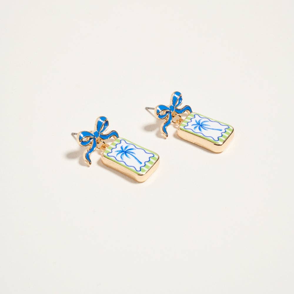 Mediterranean Coastal Beach Themed Enamel Earrings