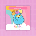 80's Popples Plushie| Sticker Die Cut - Blue